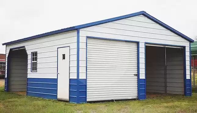 24'x26' Two-Tone Metal Garage