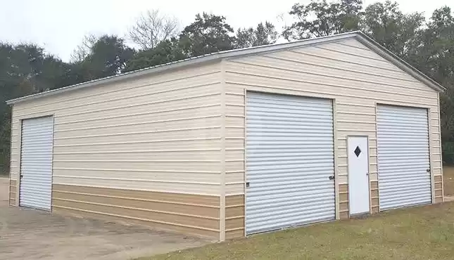 28'x40' Two-Tone Metal Garage