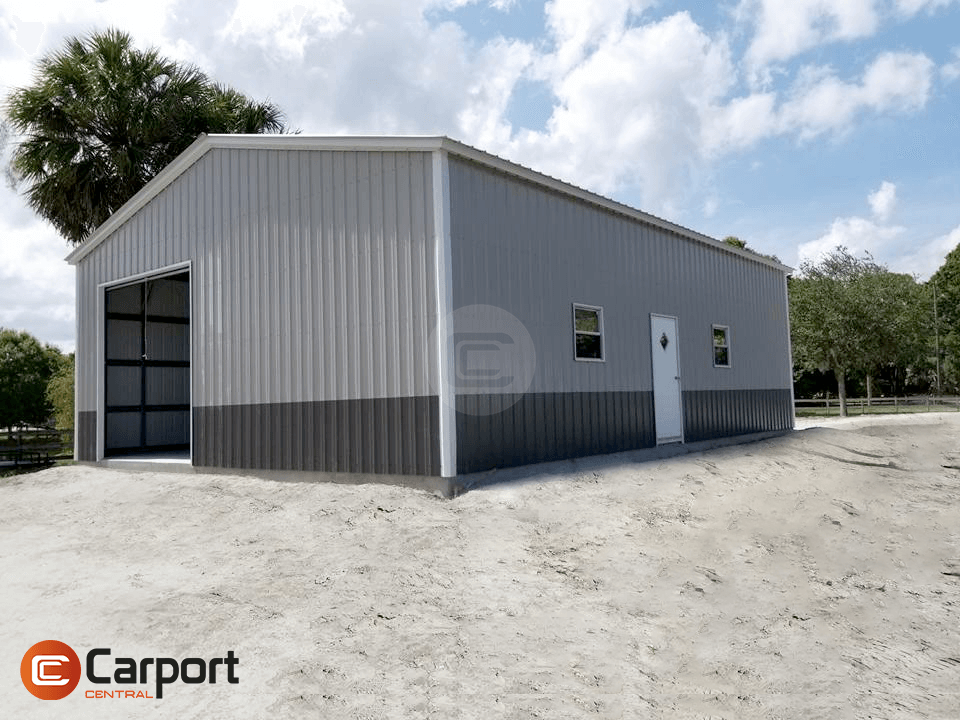 30×46 Metal Garage - Sideview