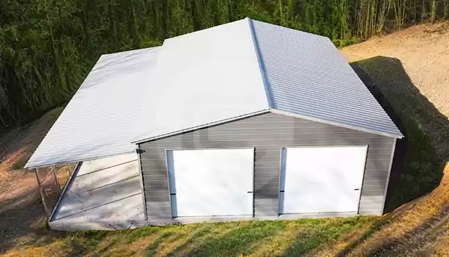 30'x40' Double Garage with 12'x40' Lean-To