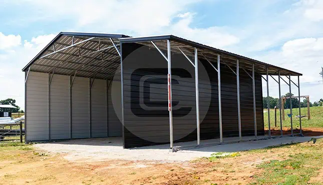 30'x40' Metal Carport with Lean-To