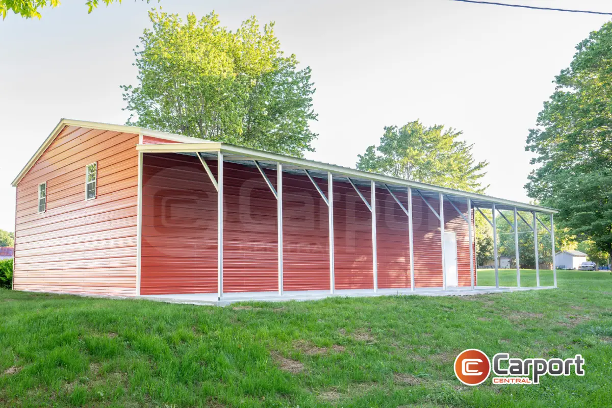 30’ x 50’ x 12’ Metal Garage w/ Lean-To