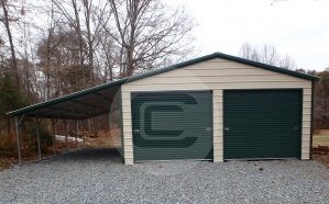Custom Garage with lean-to