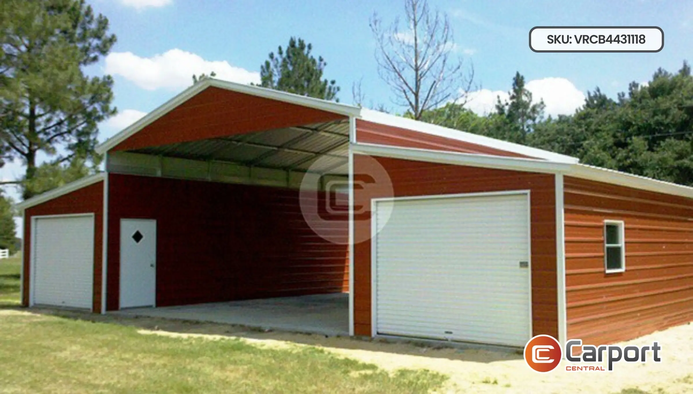 44'x30' Vertical Roof Raised Center Barn