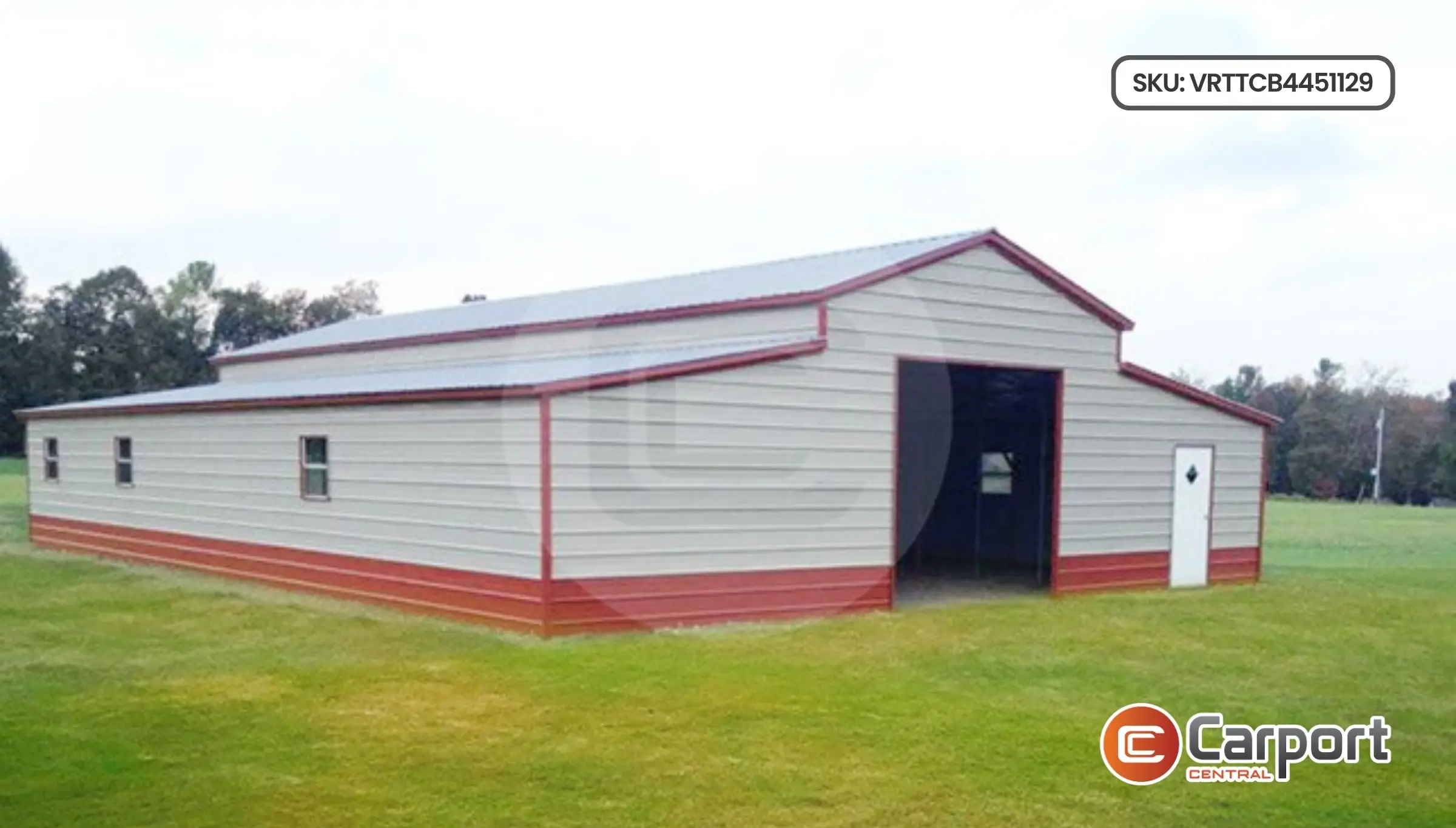 44'x50' Two Tone Raised Center Barn