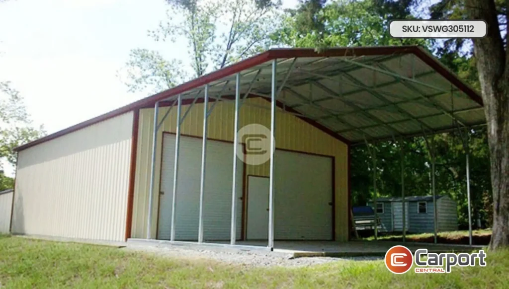 30'x50' Workshop/Garage with Roof Extension