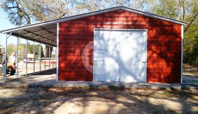 Enclosed Metal Garage