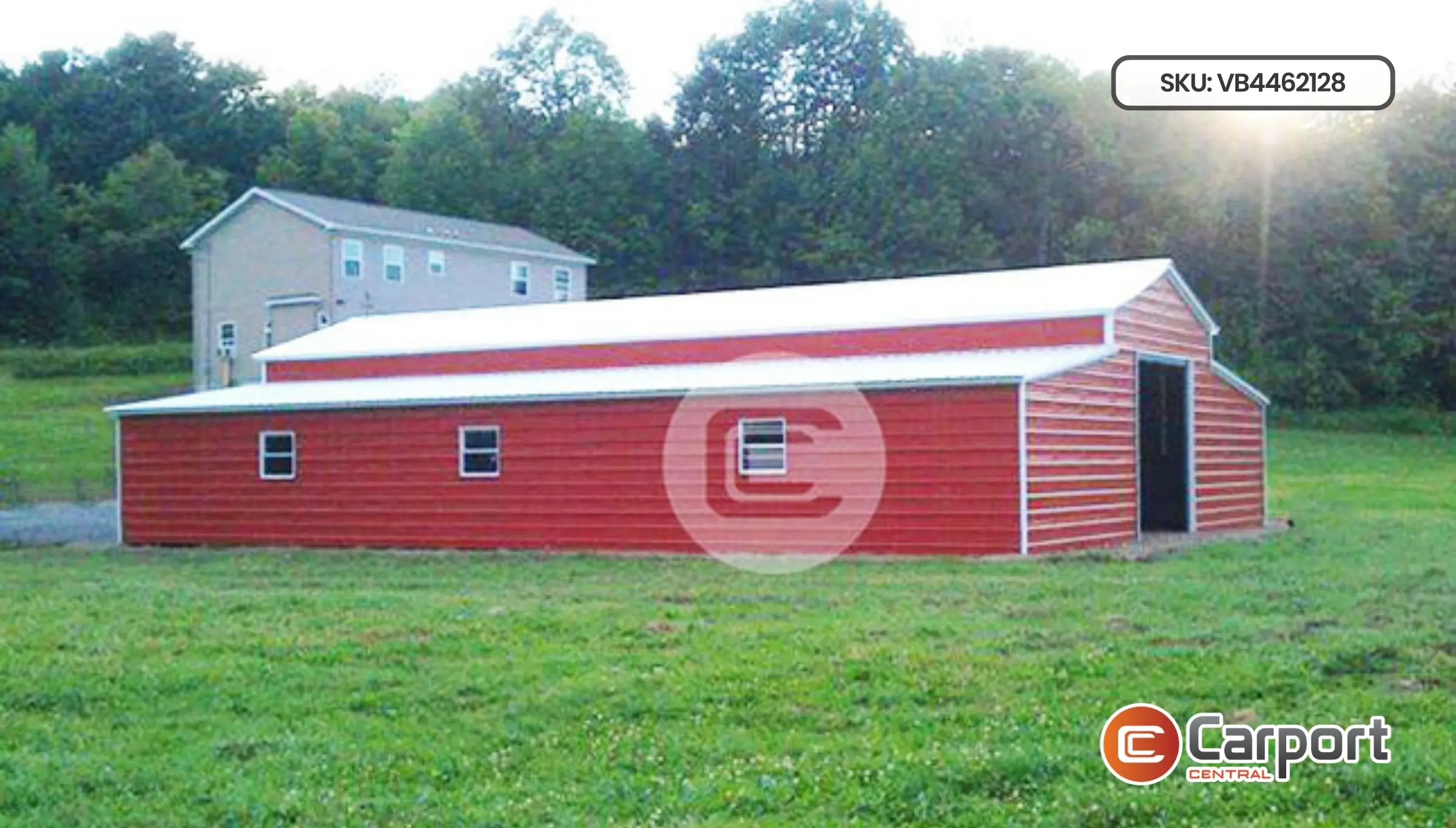44'x60' Red Raised Center Barn
