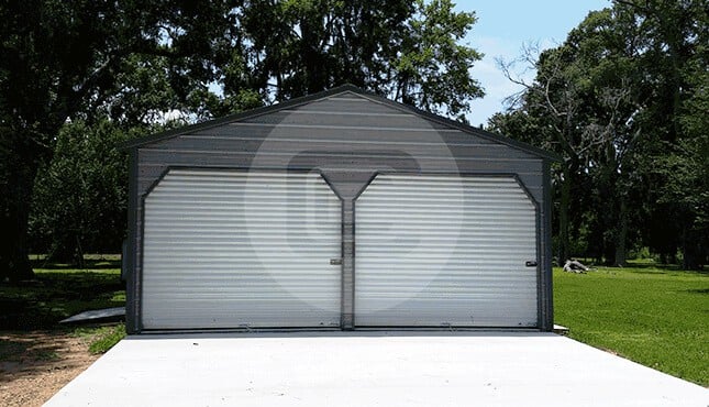 Two Car Metal Garage-1