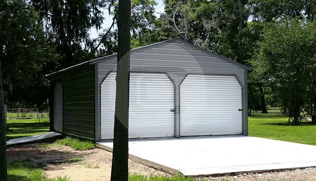 Two Car Metal Garage-2
