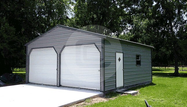 Two Car Metal Garage
