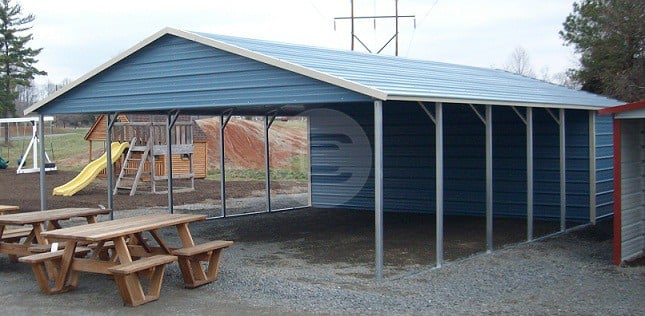 What is the difference between a flat roof metal carport and a sloped roof carport?