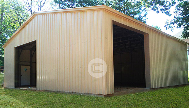 Metal Workshop with 2 garage doors