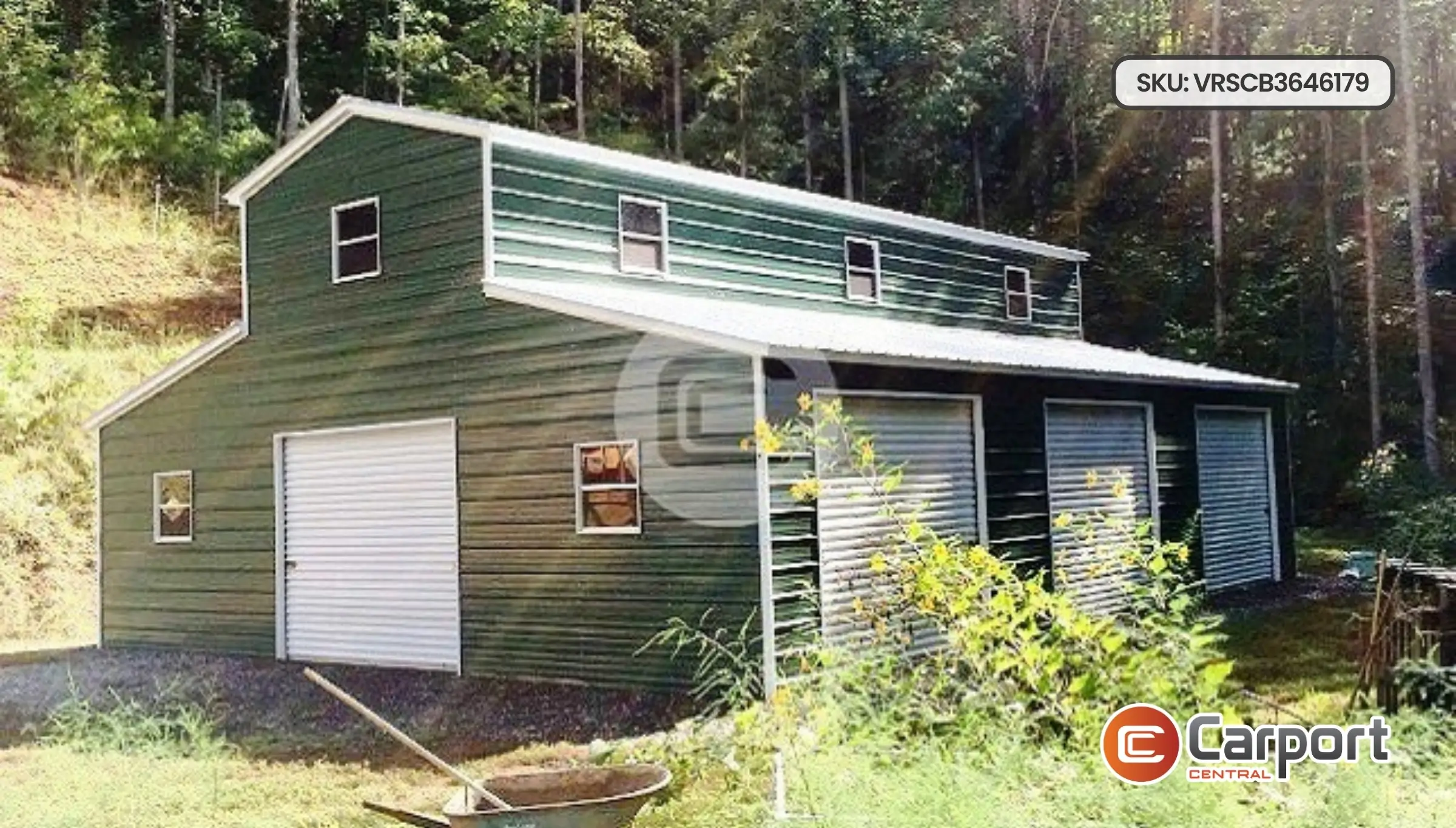 36'x46' Raised Center Aisle Metal Barn