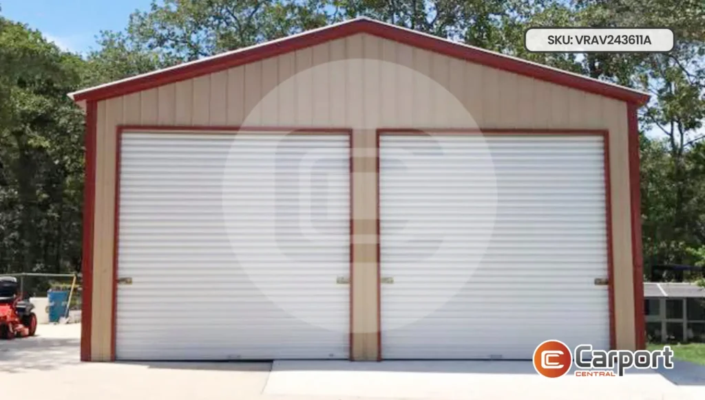 24’x36′ – 2 Car Metal Garage