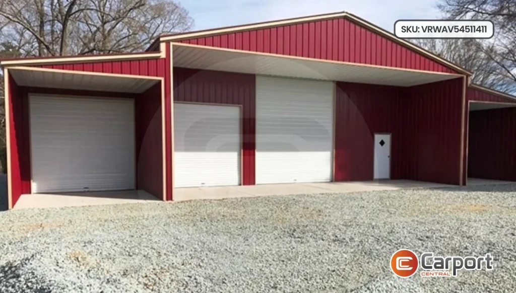 54’x50′ Triple Wide Workshop with Lean-to