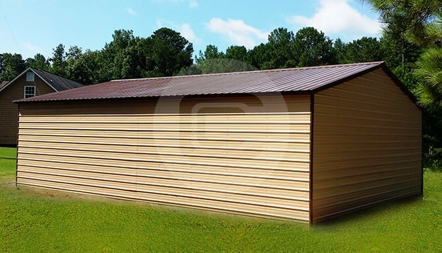 24x41 Two Car Steel Garage-B-2