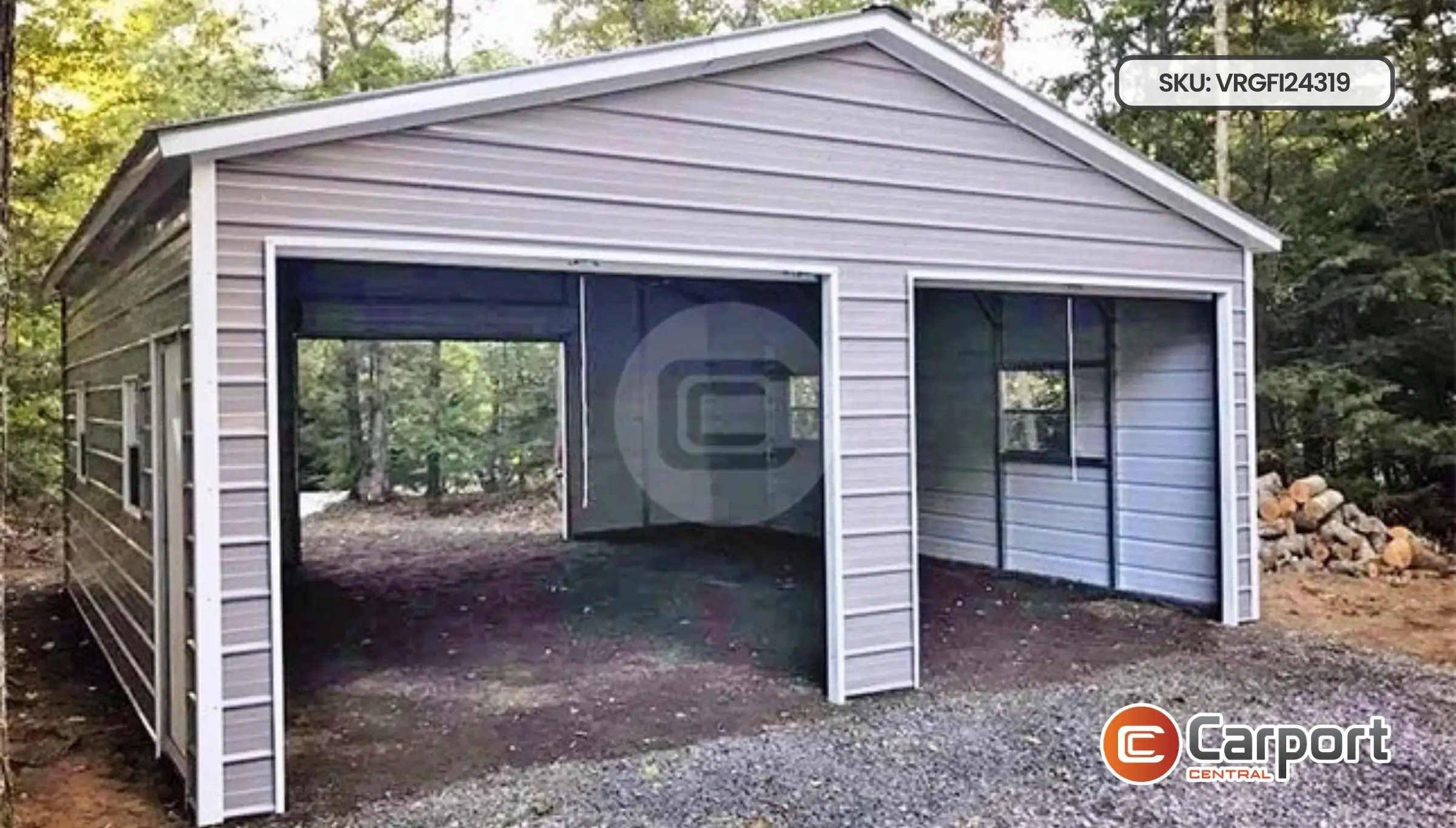 24'x30' Enclosed Metal Garage