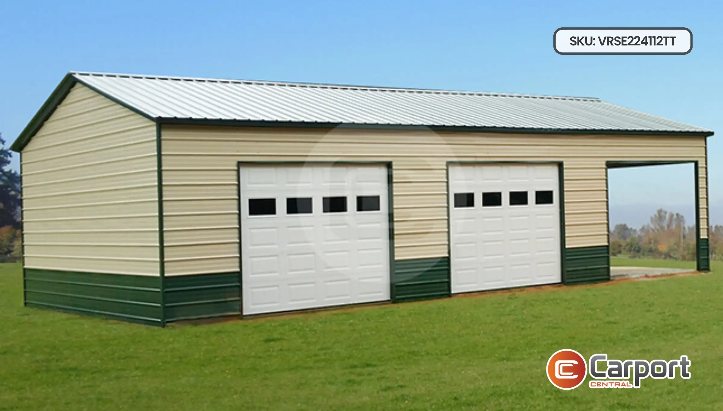 22'x40' Two-Tone Side Entry Garage