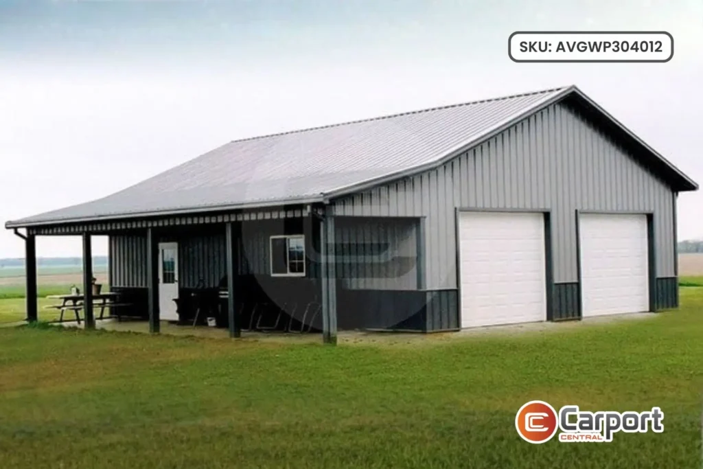 42'x40' Garage Workshop with Porch-AVGWP304012