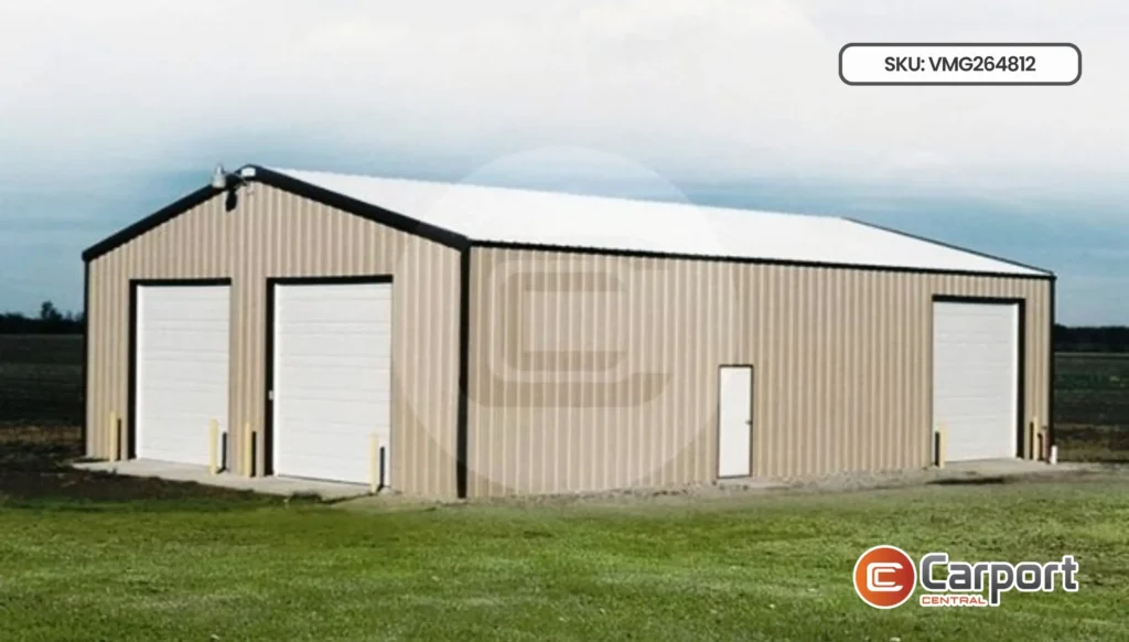 26’x48′ Vertical Roof Metal Garage