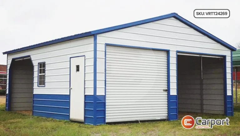 24’x26′ Two-Tone Metal Garage