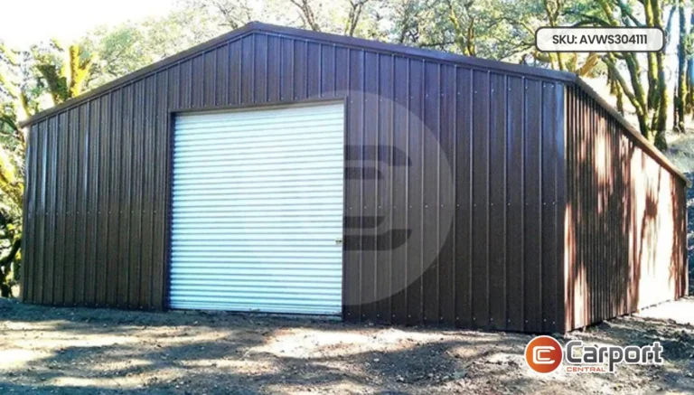 30’x40′ All Vertical Triple Wide Metal Garage