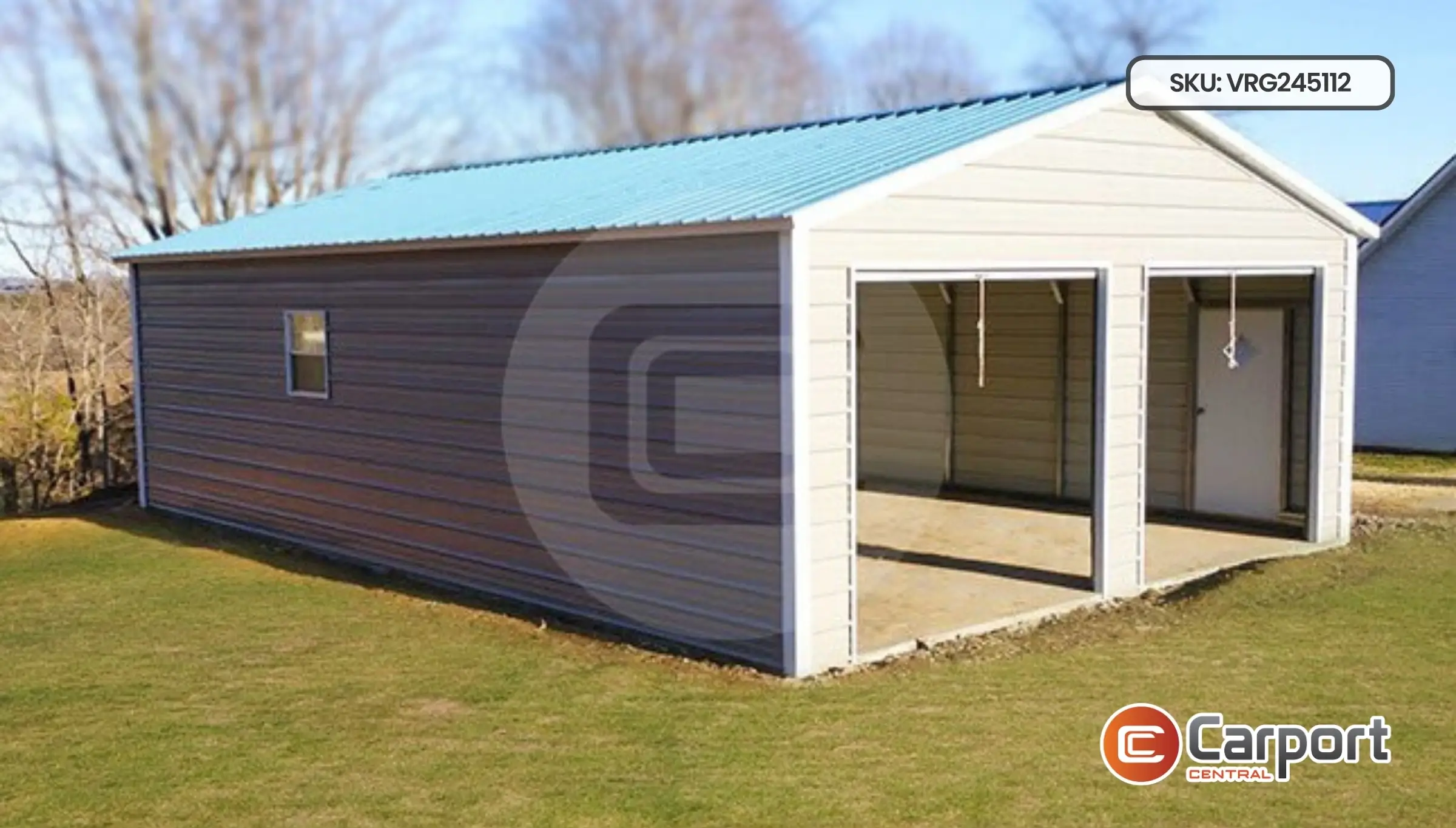 24'x50' Prefab 3 Car Metal Garage