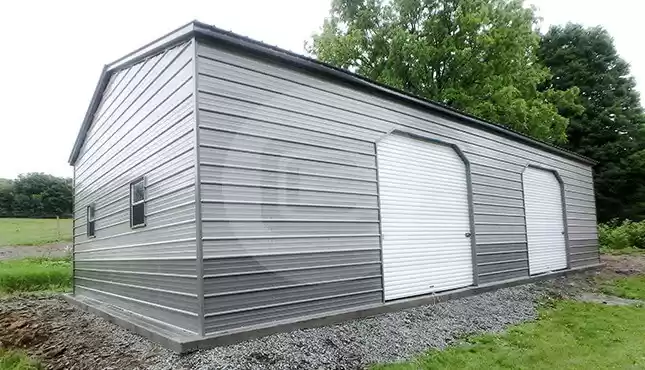 30×40 Two-Tone Metal Garage