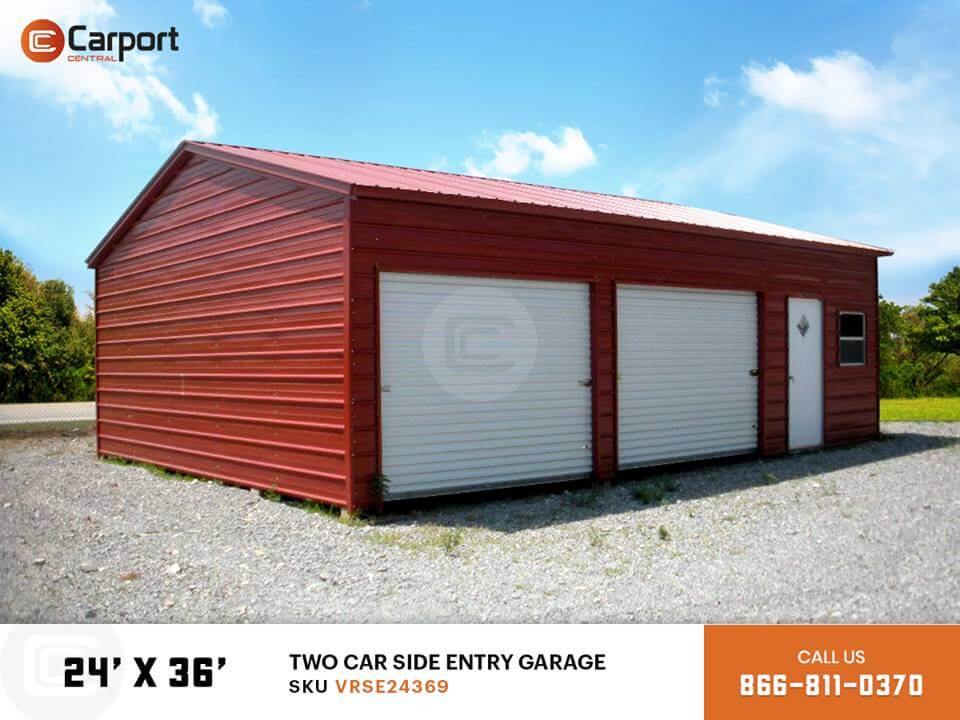 24x36 Side Load Metal Garage