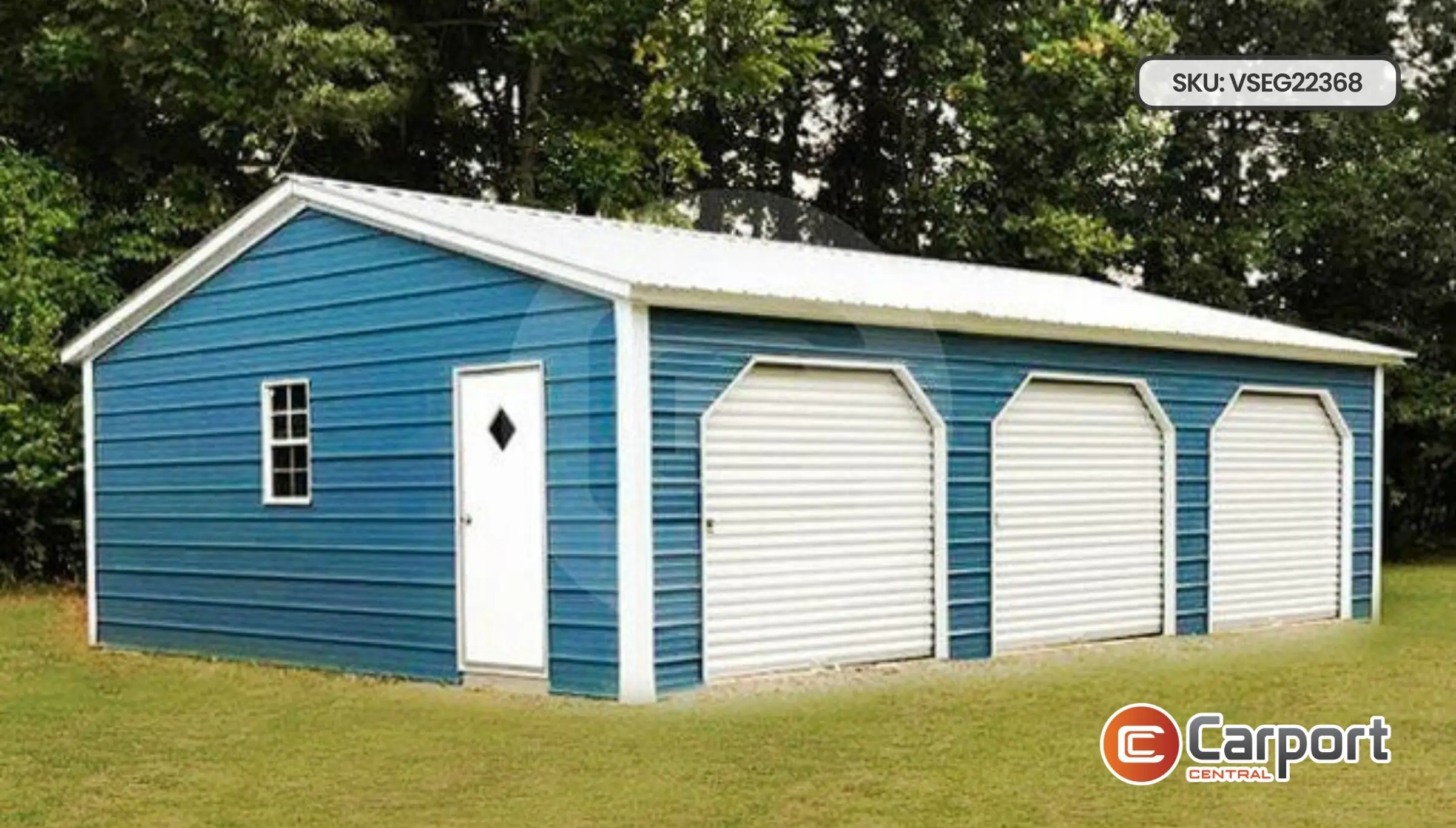 22'x36' Three Car Side Entry Garage