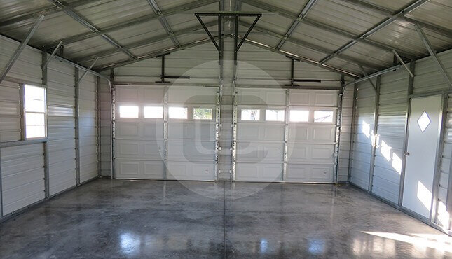 22x30-two-car garage-interior-view-with-closed-doors