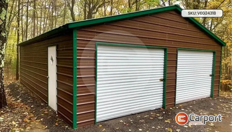 24’x30′ Two Car Metal Garage