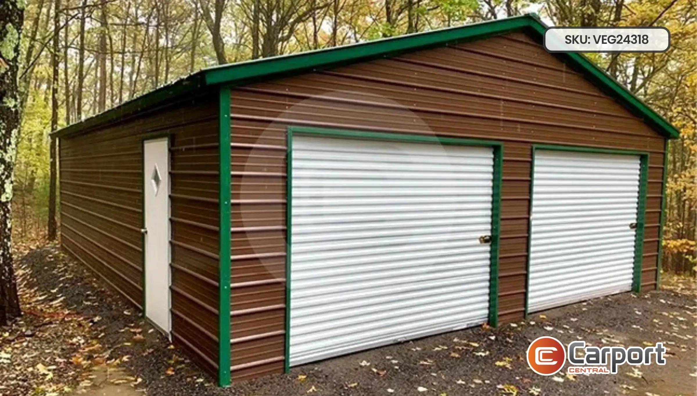 24'x30' Two Car Metal Garage