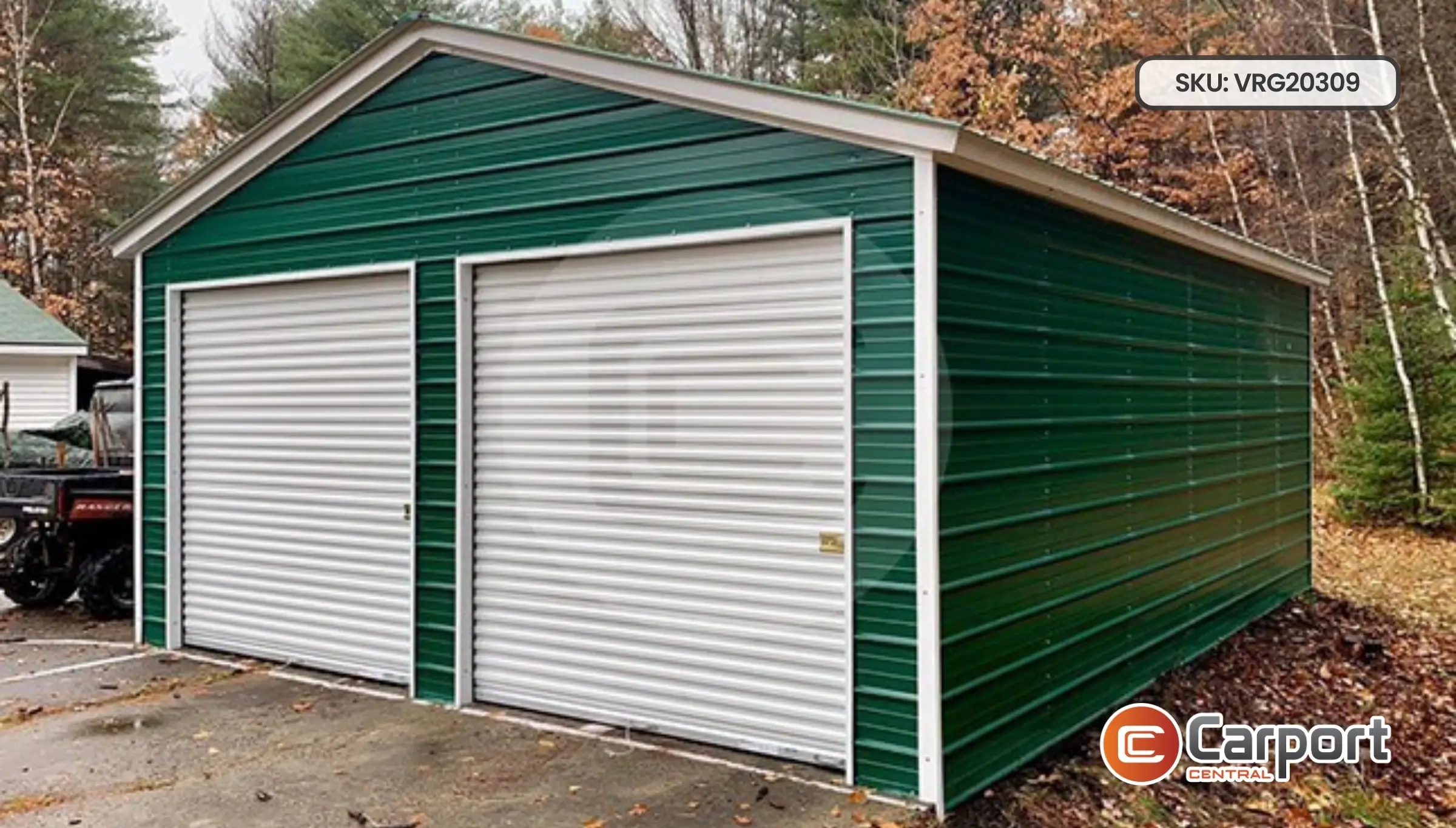20'x30' Two Car Metal Garage