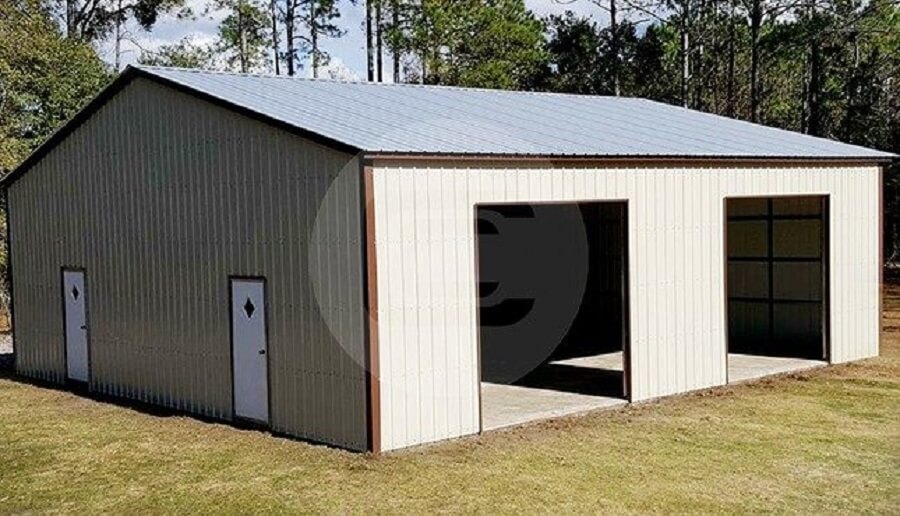 40x40 Vertical Roof Metal Garage