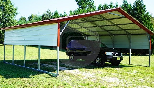 24x21 Vertical Roof Steel Carport