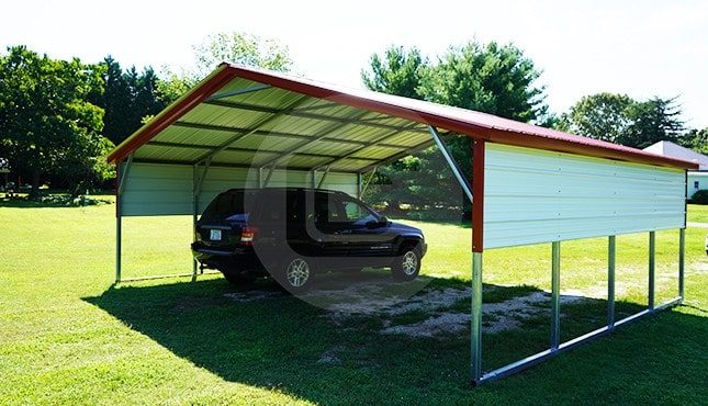 24x21 Vertical Roof Steel Carport