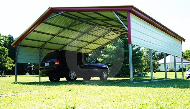 24x21 Vertical Roof Steel Carport