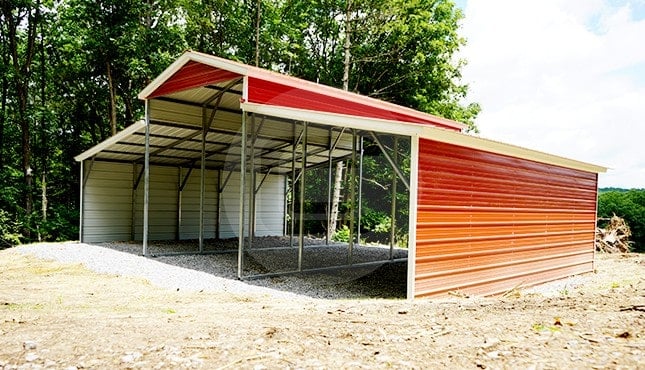 36x25 Drop-Down Steel Barn