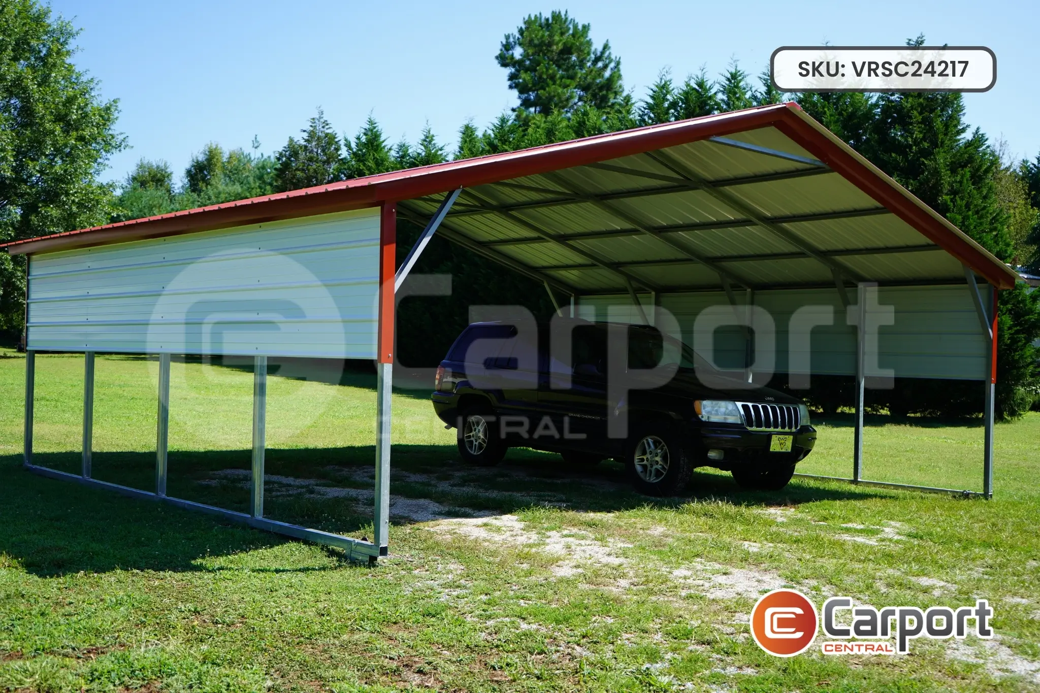 24'x20' Vertical Roof Steel Carport