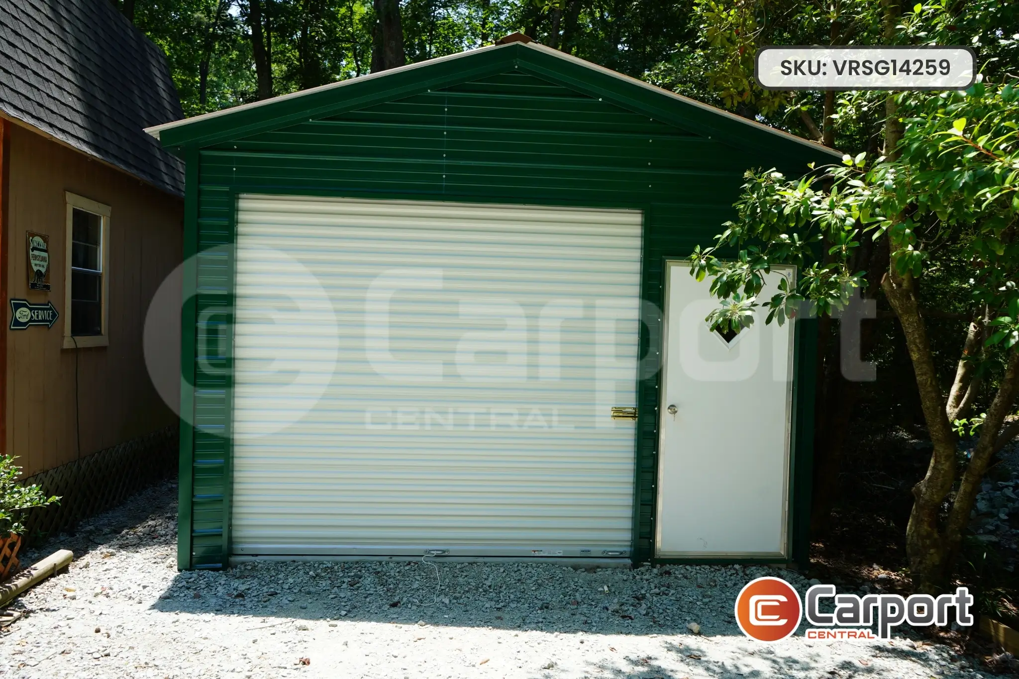 14'x25' Single Car Metal Garage