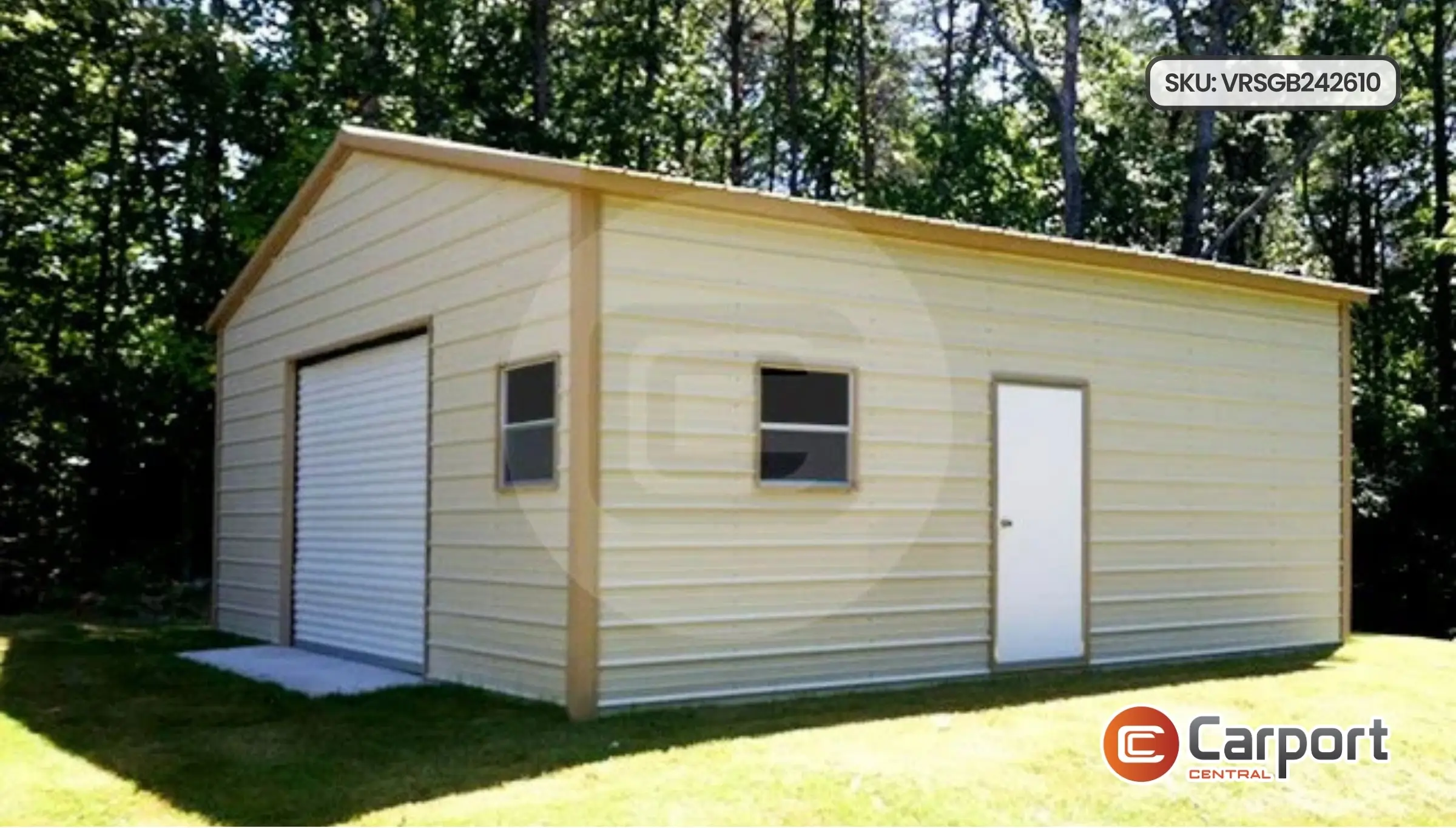 24'x26' Two Car Steel Garage