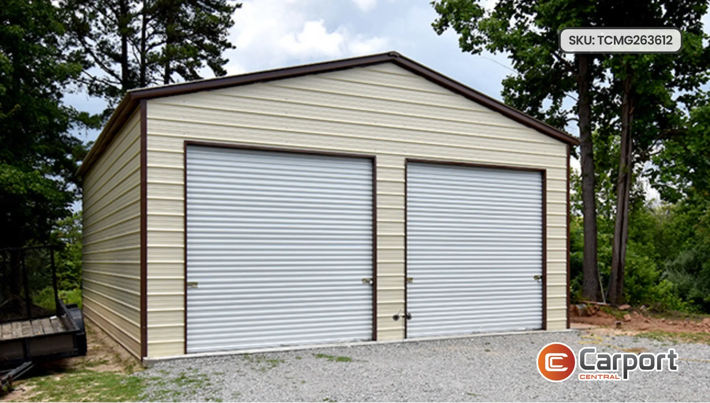 26'x36' Two Car Metal Garage