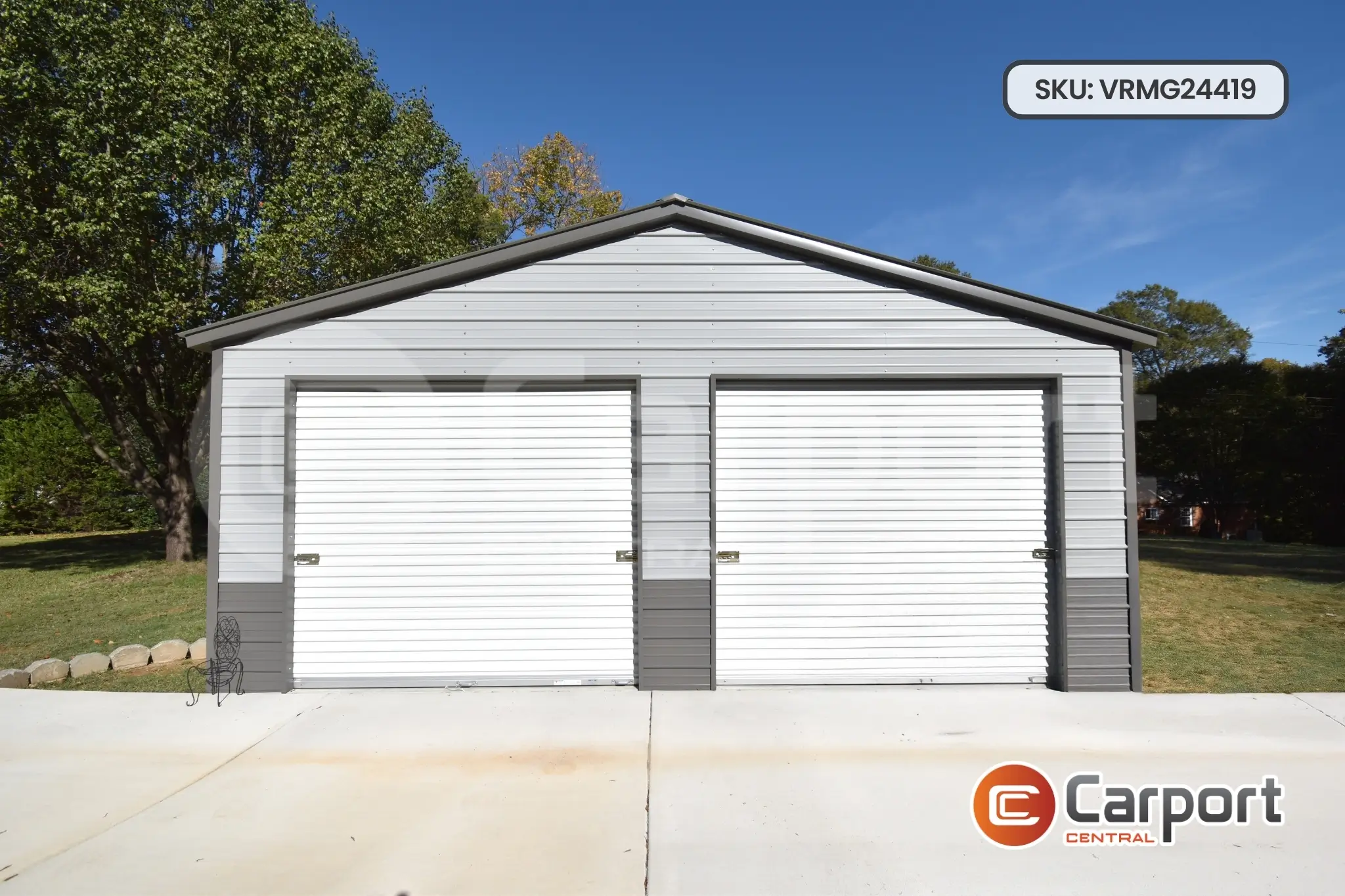 24'x40' Vertical Roof Metal Garage