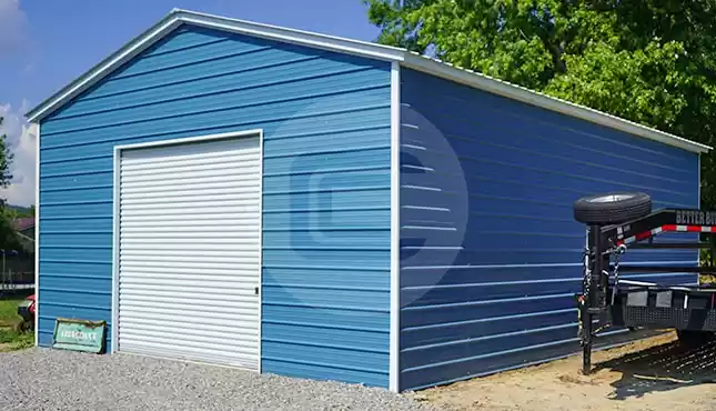24×35 Vertical Roof Metal Garage