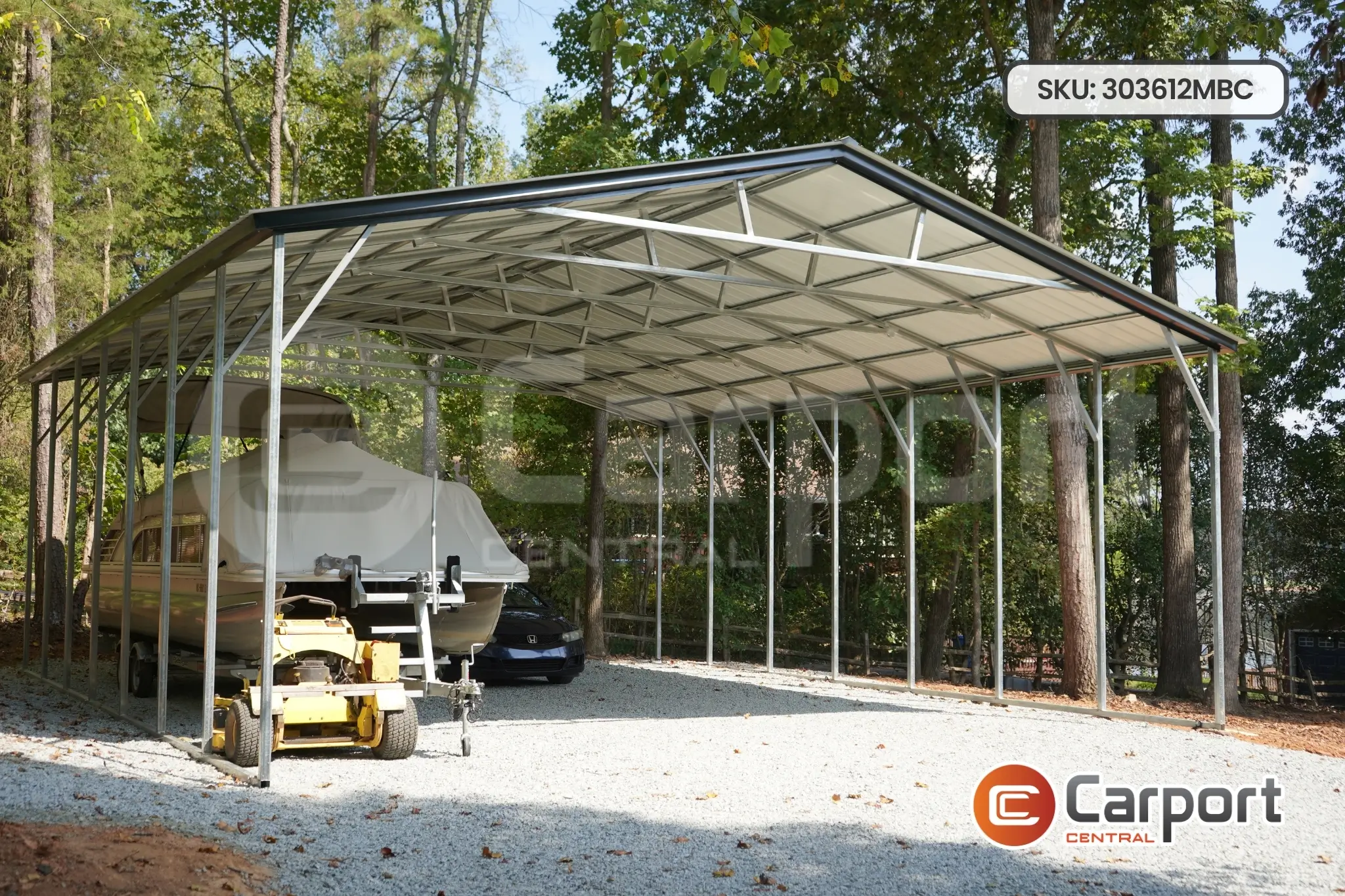 30'x36' Vertical Roof Boat Carport