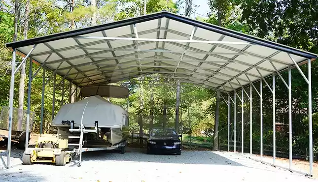 30×36 Vertical Roof Metal Boat Carport