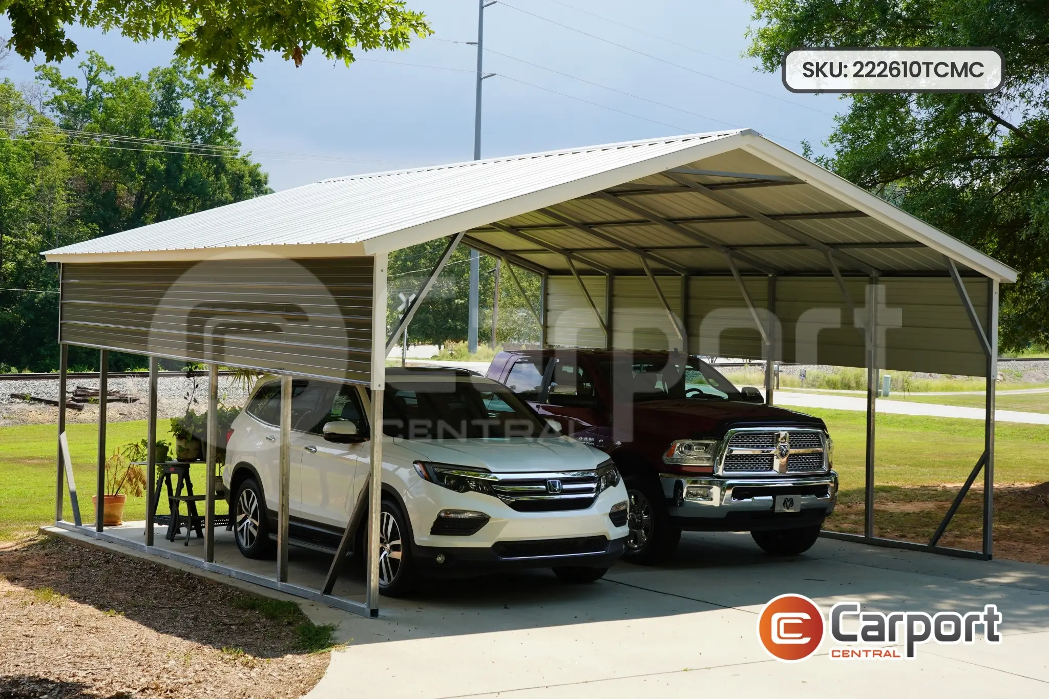 22'x26' Two Car Metal Carport