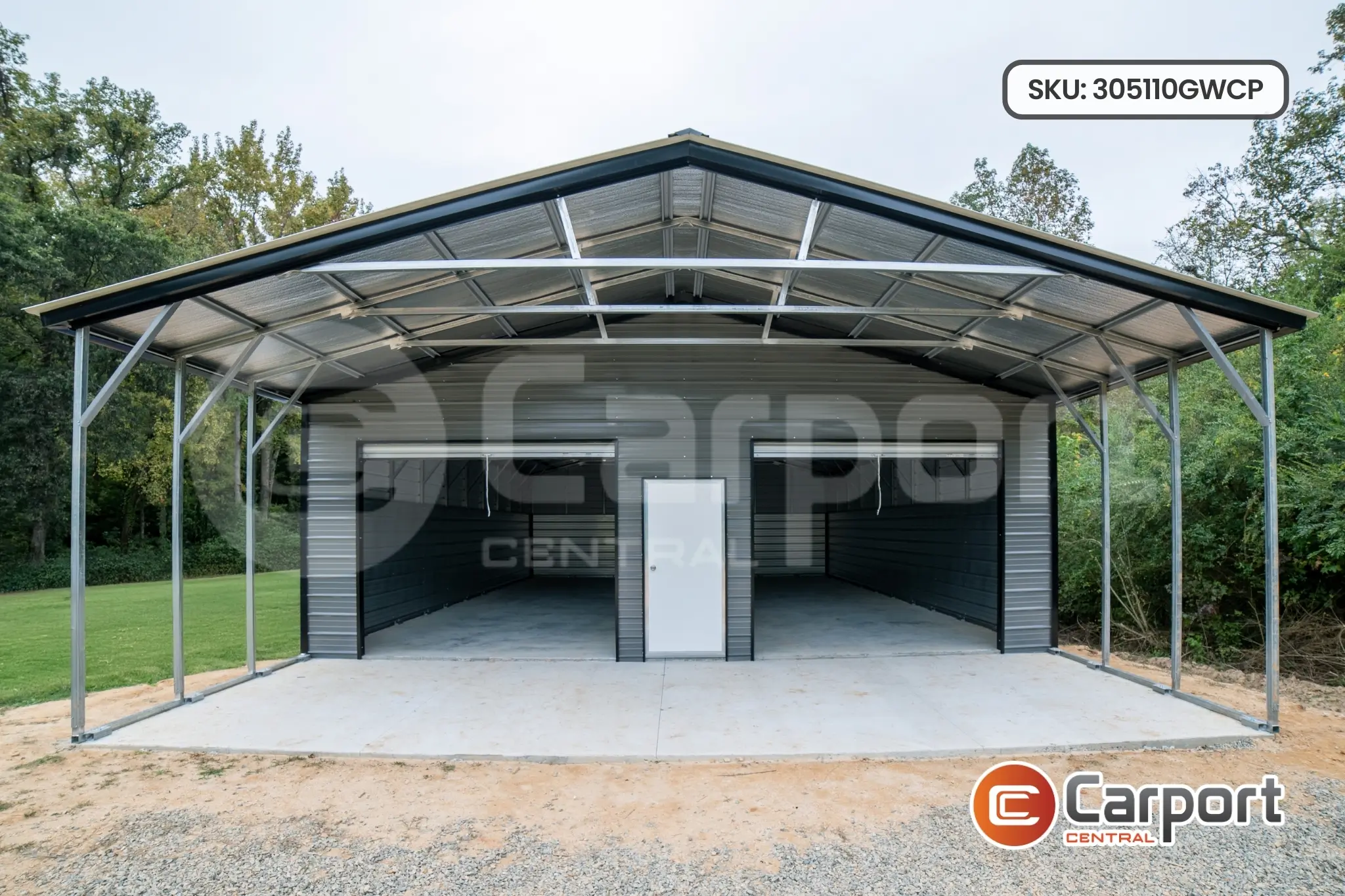 30'x50' Garage with Covered Porch